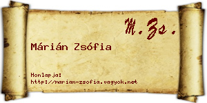 Márián Zsófia névjegykártya