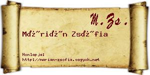 Márián Zsófia névjegykártya