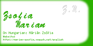zsofia marian business card