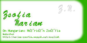 zsofia marian business card